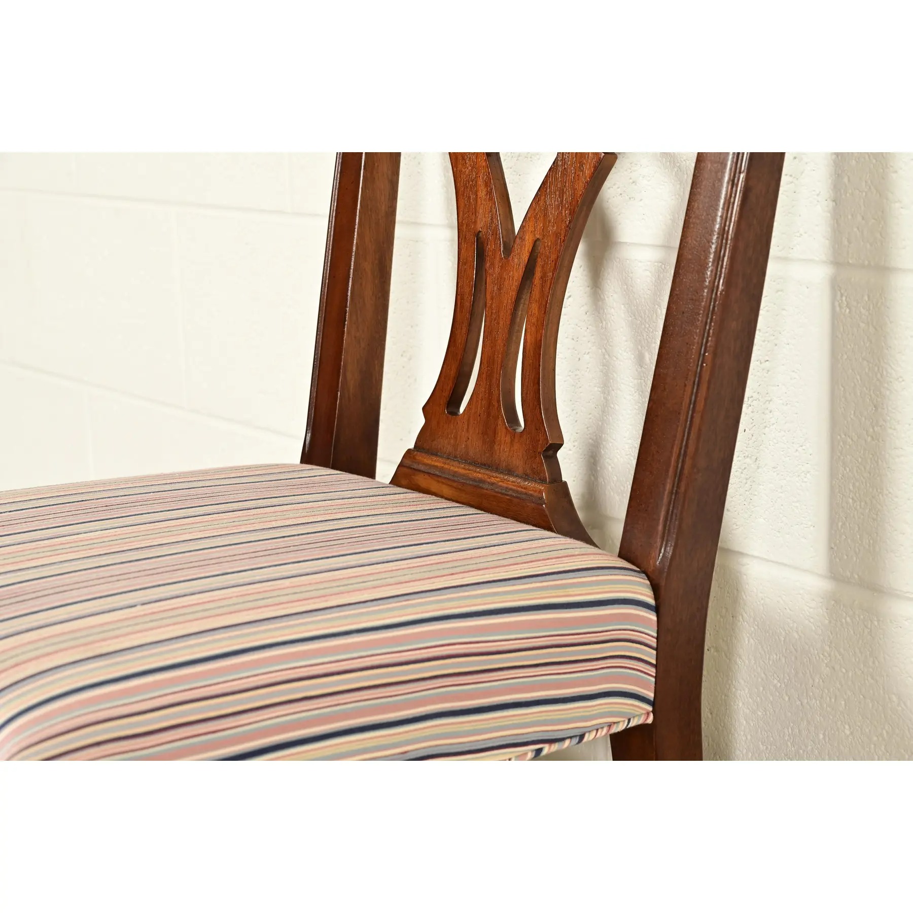 Drexel Heritage Georgian Carved Mahogany Side Chairs or Dining Chairs, Pair - Image 9