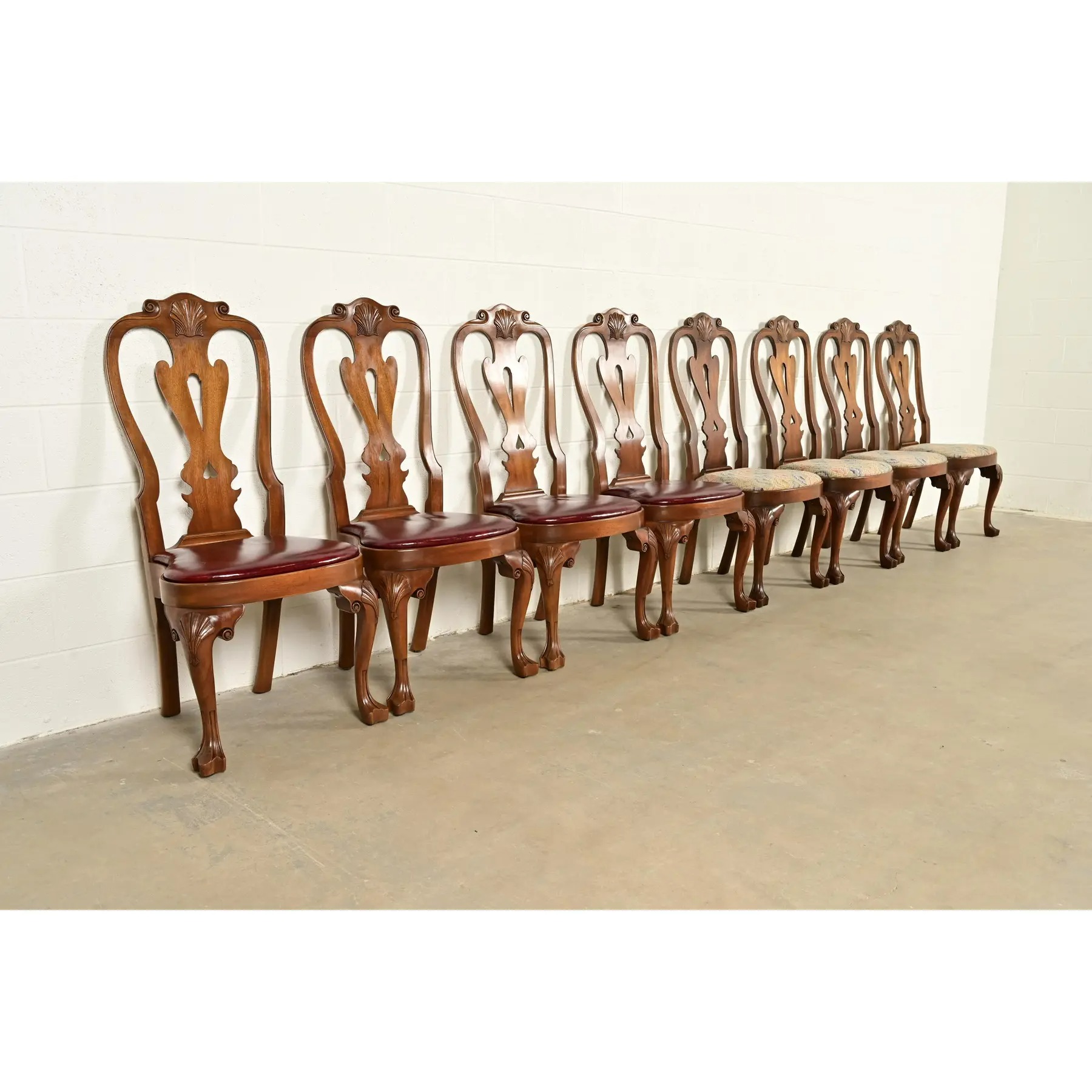 Kittinger Georgian Carved Mahogany Dining Chairs, Set of Eight - Image 4