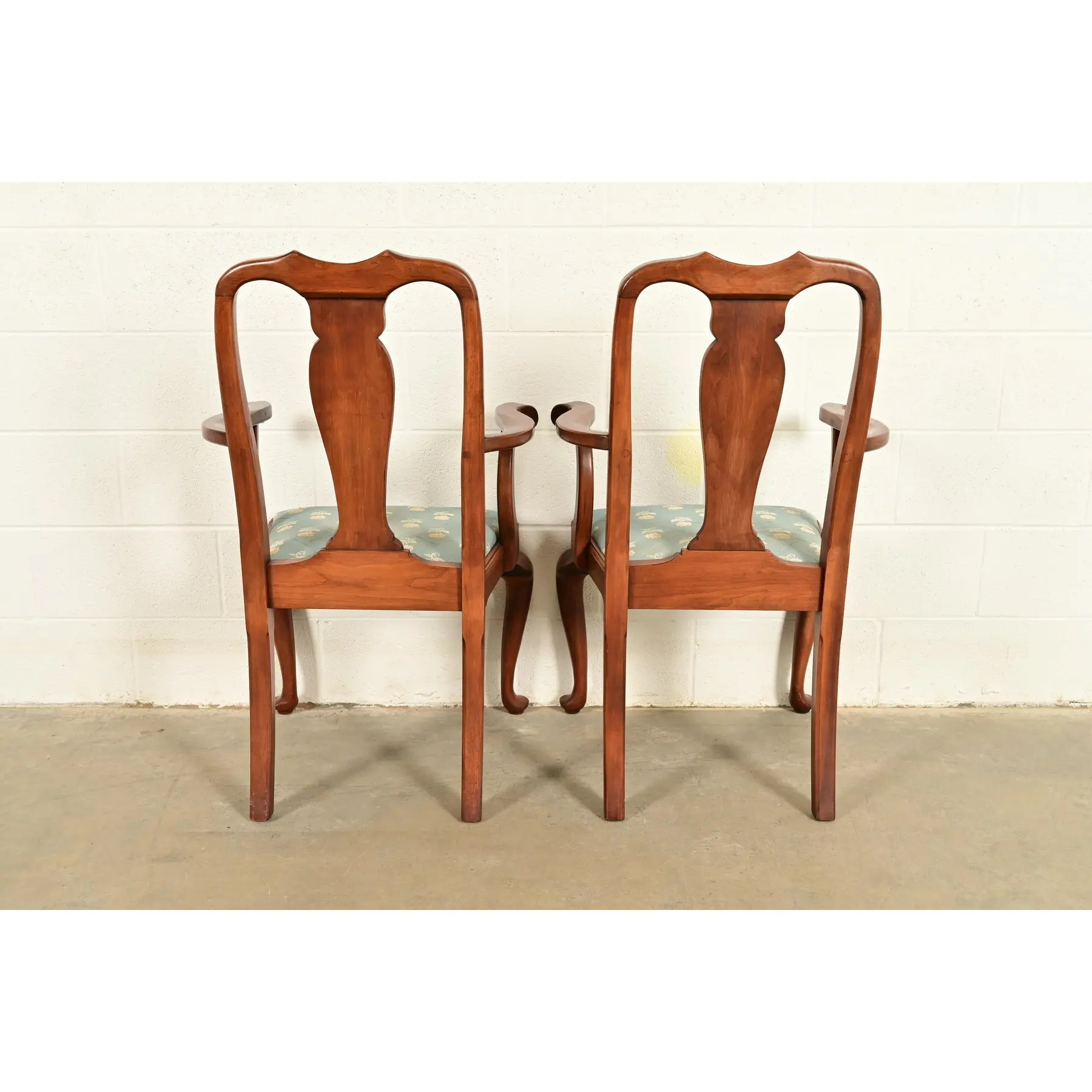 Henkel Harris Queen Anne Solid Cherry Wood Dining Chairs, Set of Ten - Image 12