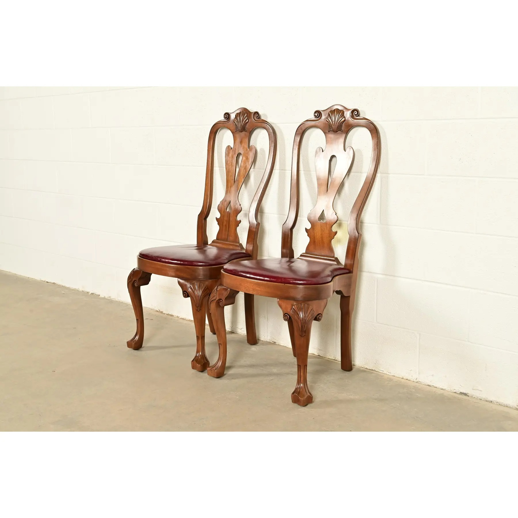 Kittinger Georgian Carved Mahogany Side Chairs or Dining Chairs, Pair - Image 5
