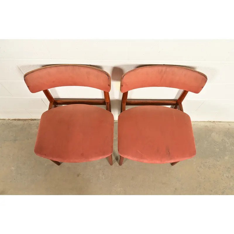 Finn Juhl Style Danish Modern Sculpted Teak Side Chairs or Dining Chairs, Pair - Image 5