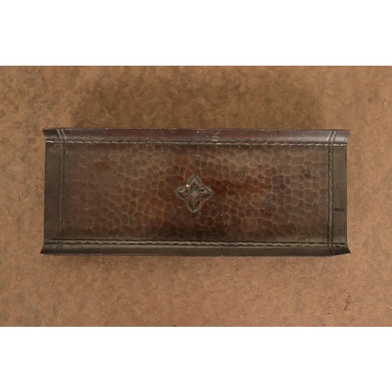 Roycroft Arts & Crafts Hammered Copper Quatrefoil Pen Tray - Image 5