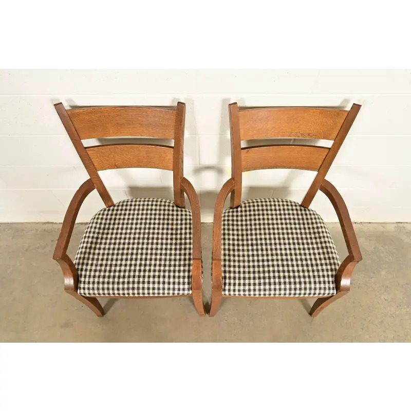 Stickley Mission Oak Arts & Crafts Armchairs, Pair - Image 5