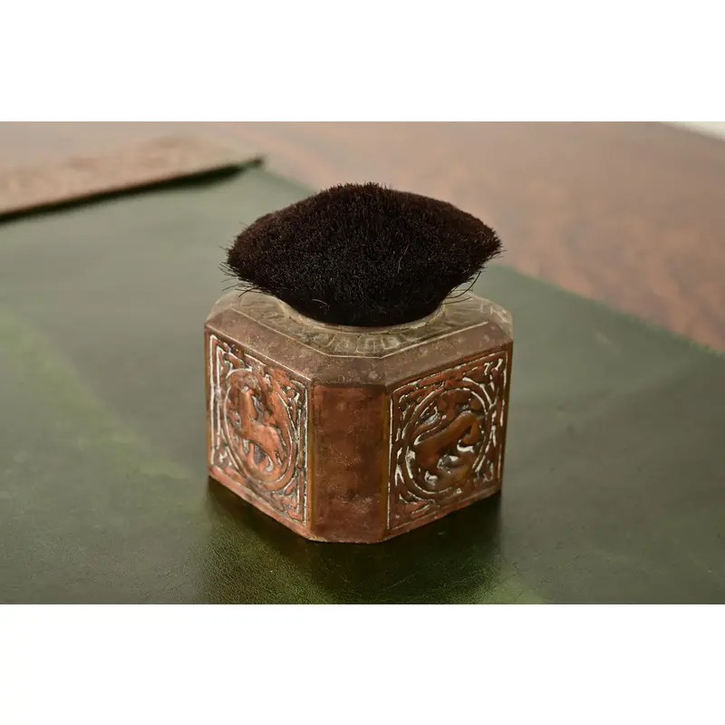 Tiffany Studios New York Art Deco Zodiac Pattern Bronze Pen Brush - Image 5