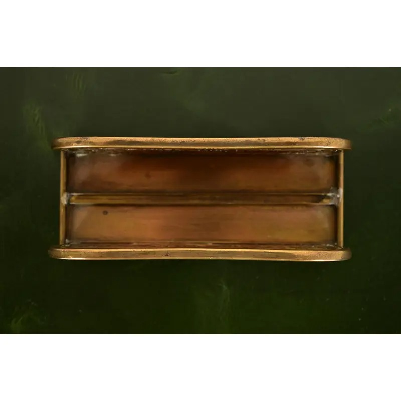 Tiffany Studios New York Pine Needle Bronze Doré and Favrile Slag Glass Letter Rack - Image 5