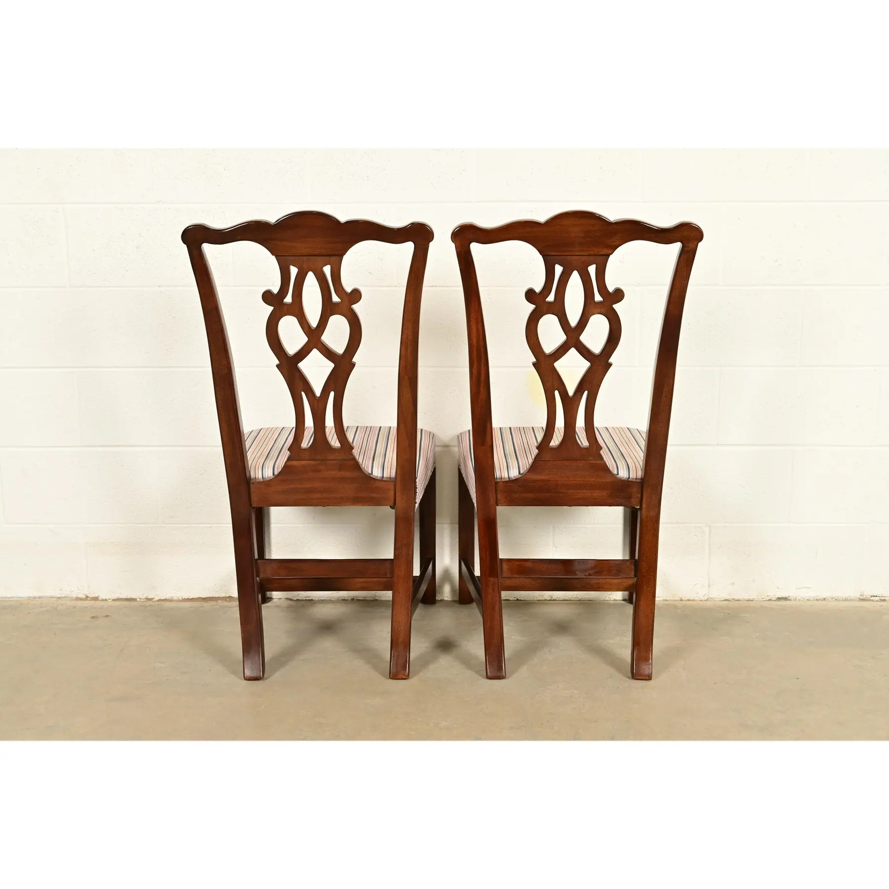 Drexel Heritage Georgian Carved Mahogany Side Chairs or Dining Chairs, Pair - Image 12