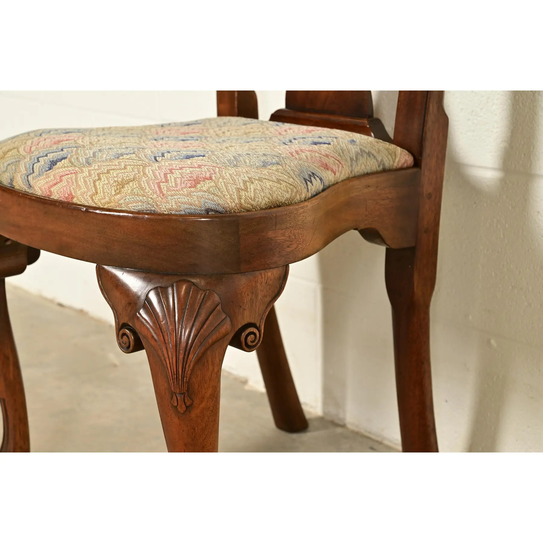 Kittinger Georgian Carved Mahogany Dining Chairs, Set of Four - Image 9
