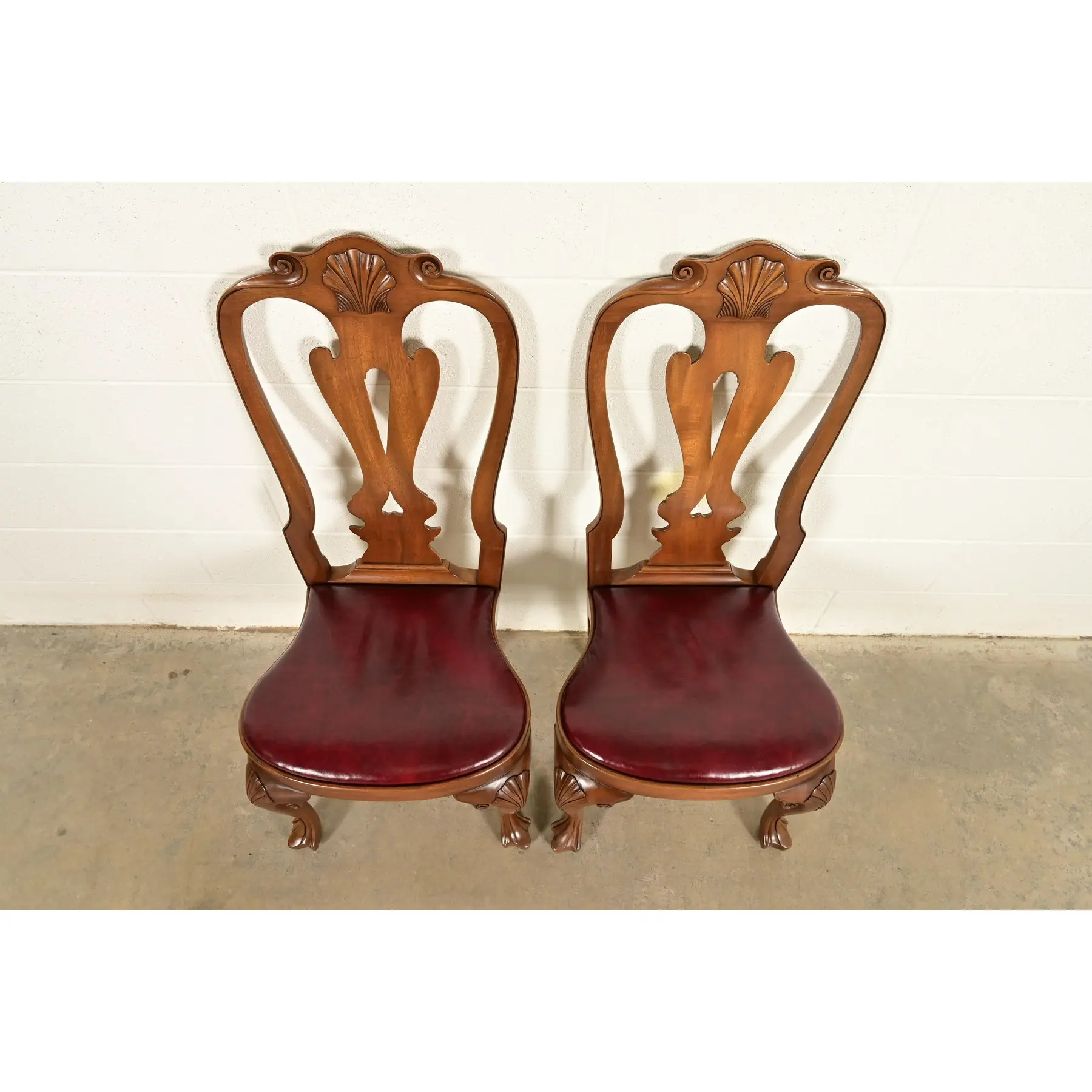 Kittinger Georgian Carved Mahogany Side Chairs or Dining Chairs, Pair - Image 6