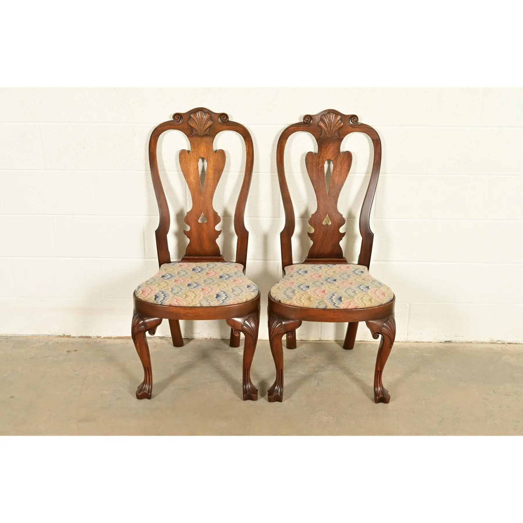 Kittinger Georgian Carved Mahogany Side Chairs or Dining Chairs, Pair - Image 3