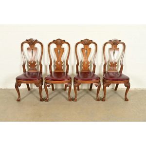 Kittinger Georgian Carved Mahogany Dining Chairs, Set of Four