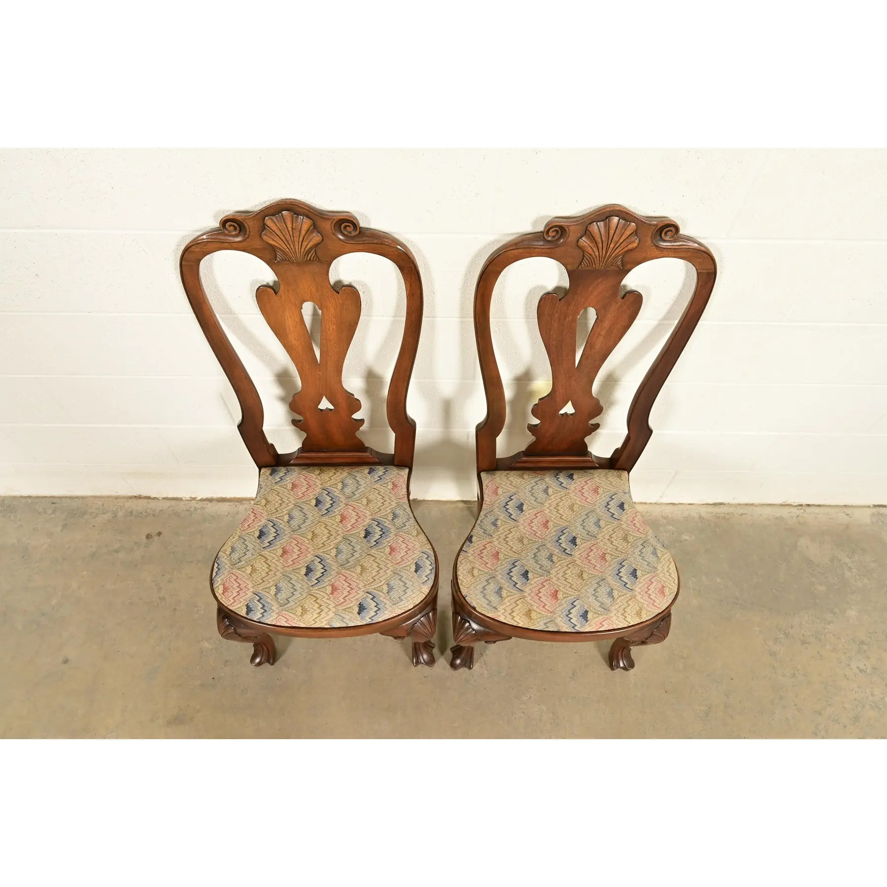 Kittinger Georgian Carved Mahogany Side Chairs or Dining Chairs, Pair - Image 6