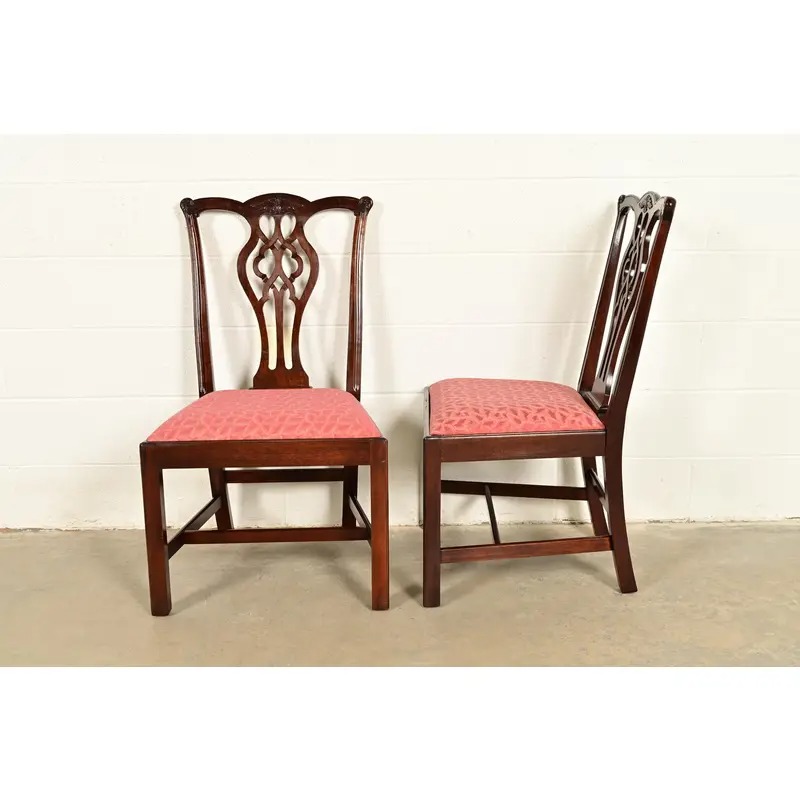 Stickley Georgian Carved Mahogany Dining Chairs, Set of Six - Image 6