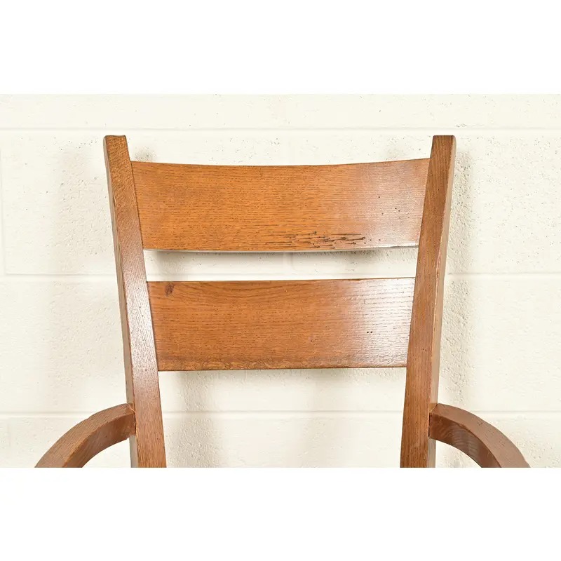 Stickley Mission Oak Arts & Crafts Armchairs, Pair - Image 6