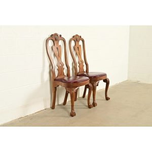 Kittinger Georgian Carved Mahogany Side Chairs or Dining Chairs, Pair