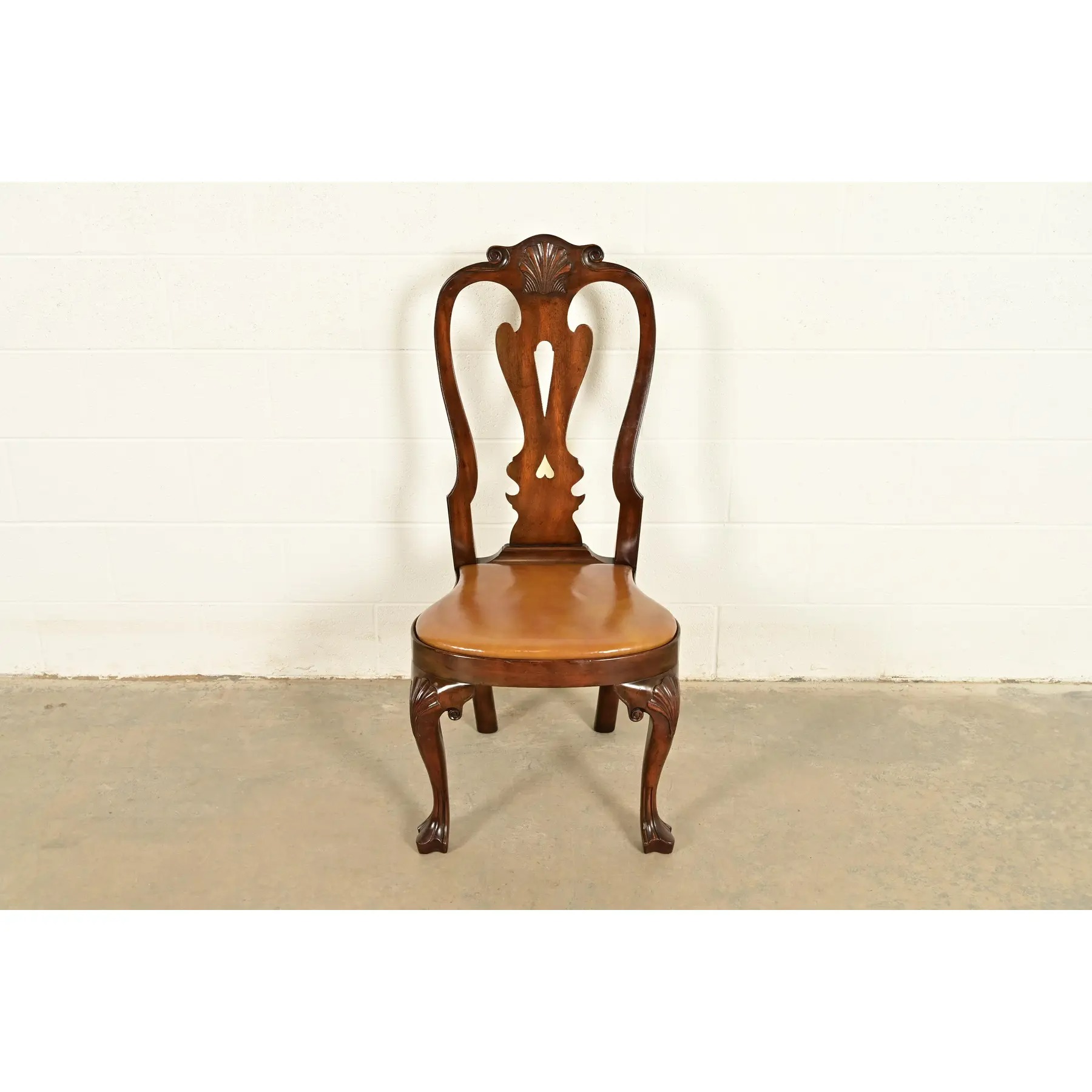 Kittinger Georgian Carved Mahogany Side Chair or Dining Chair