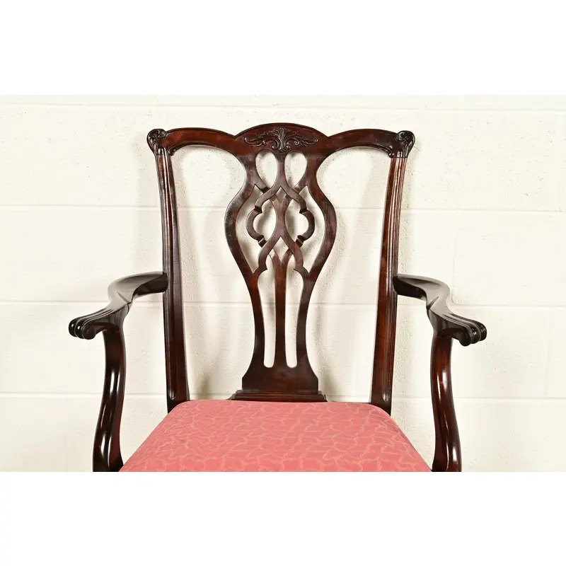 Stickley Georgian Carved Mahogany Dining Chairs, Set of Six - Image 7