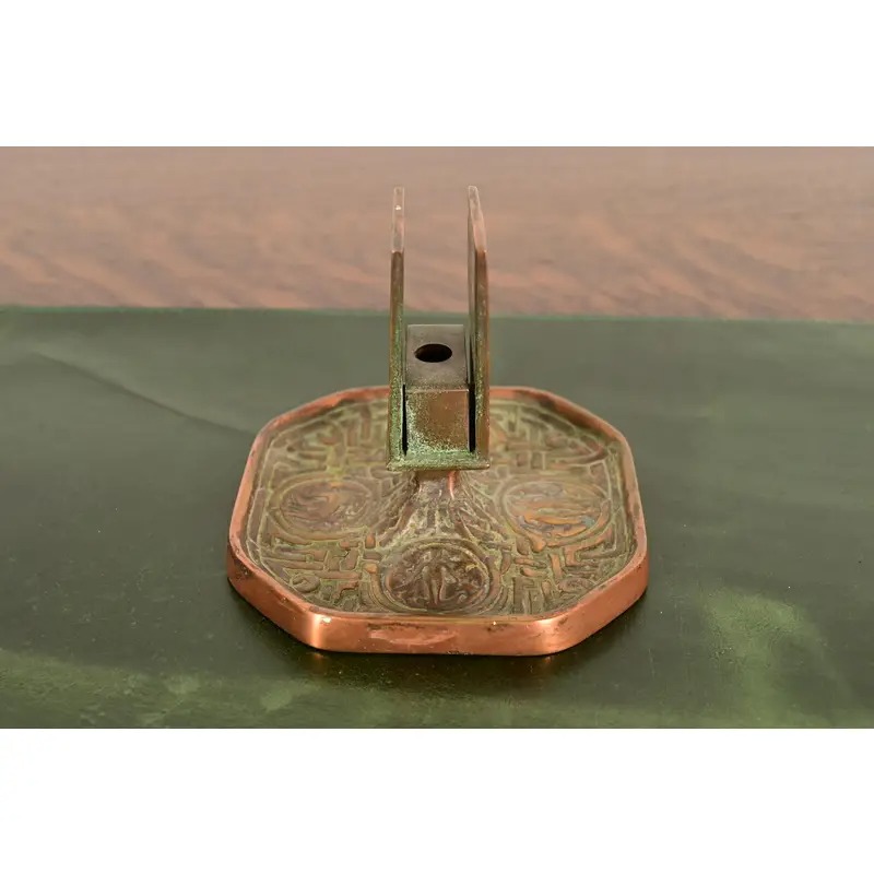 Tiffany Studios New York Zodiac Pattern Bronze Match Box Holder - Image 7