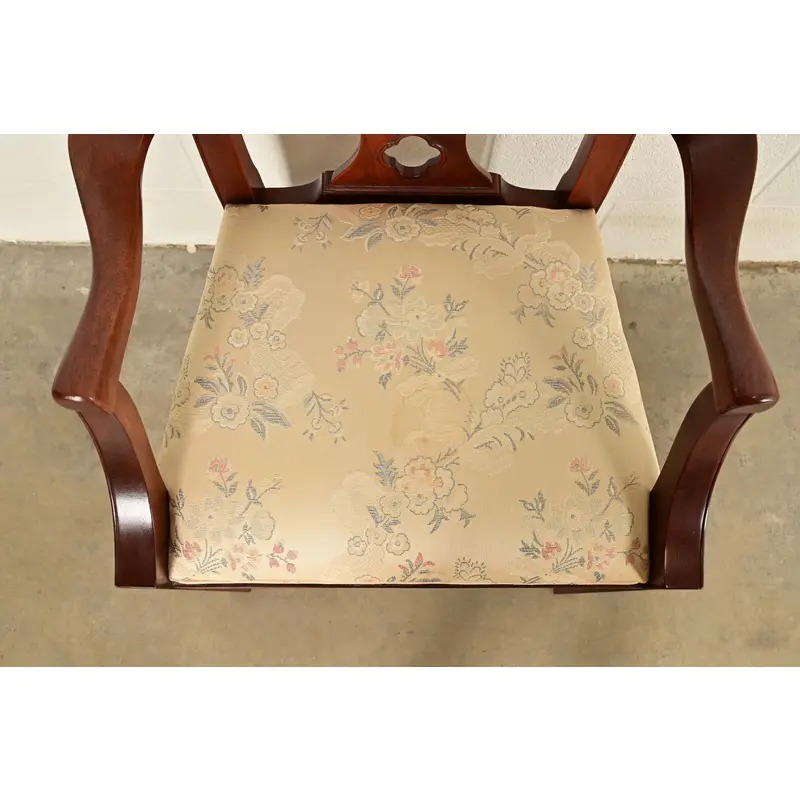 Baker Furniture Georgian Carved Mahogany Dining Chairs, Set of Six - Image 8