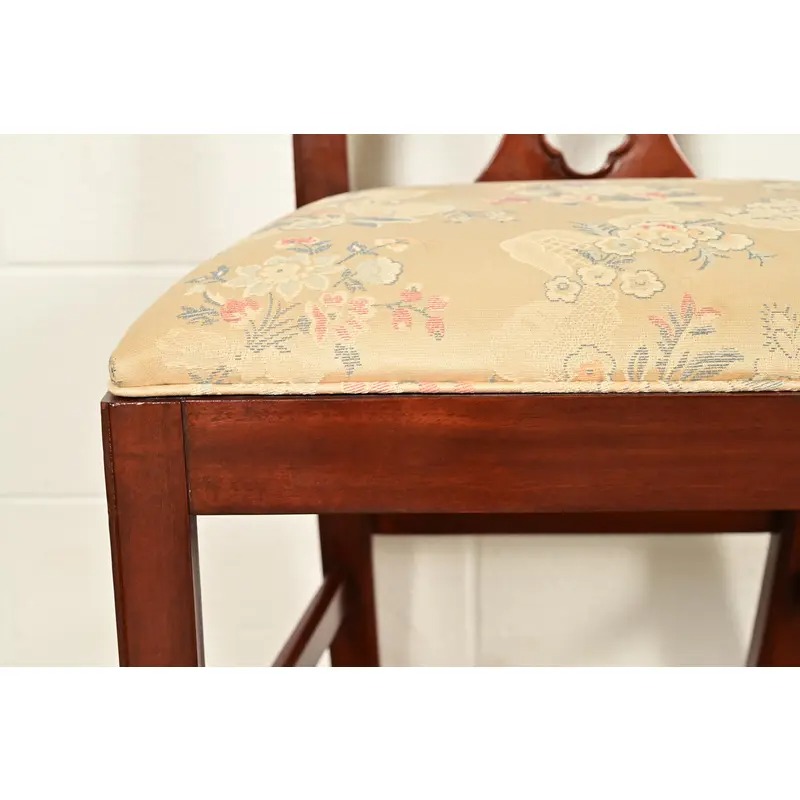 Baker Furniture Georgian Carved Mahogany Dining Chairs, Set of Six - Image 8