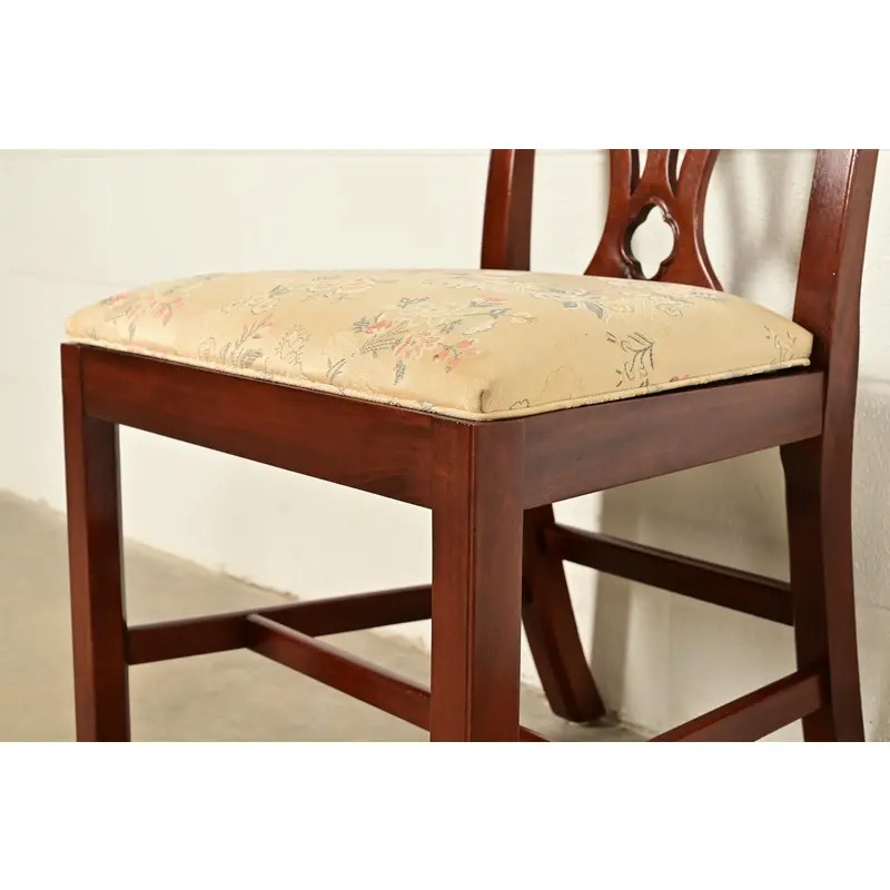 Baker Furniture Georgian Carved Mahogany Dining Chairs, Set of Six - Image 9