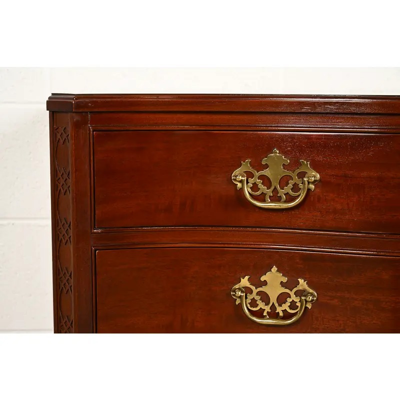 Baker Furniture Historic Charleston Chippendale Carved Mahogany Serpentine Front Dresser Chest - Image 9