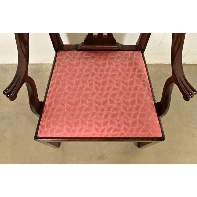 Stickley Georgian Carved Mahogany Dining Chairs, Set of Six - Image 9