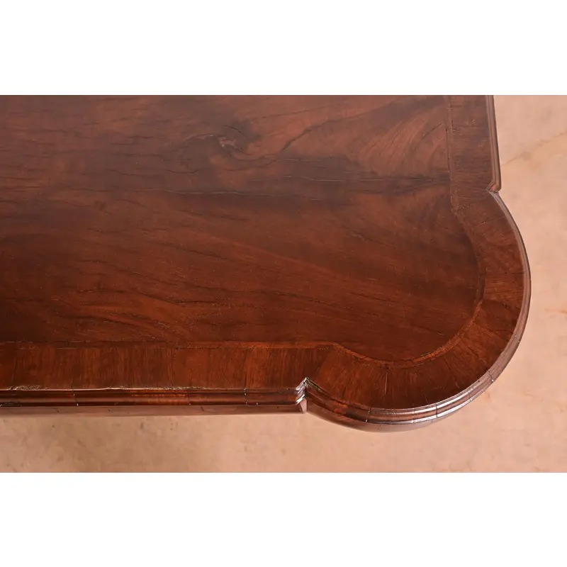 19th Century Antique Queen Anne Burl Wood Extension Dining Table, Newly Refinished - Image 10