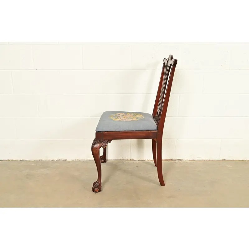 Antique Chippendale Carved Mahogany Side Chair or Dining Chair, Circa 1860s - Image 10