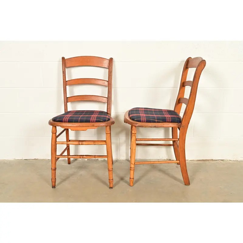 Antique English Regency Carved Maple Side Chairs or Dining Chairs, Circa 1890s - Image 10