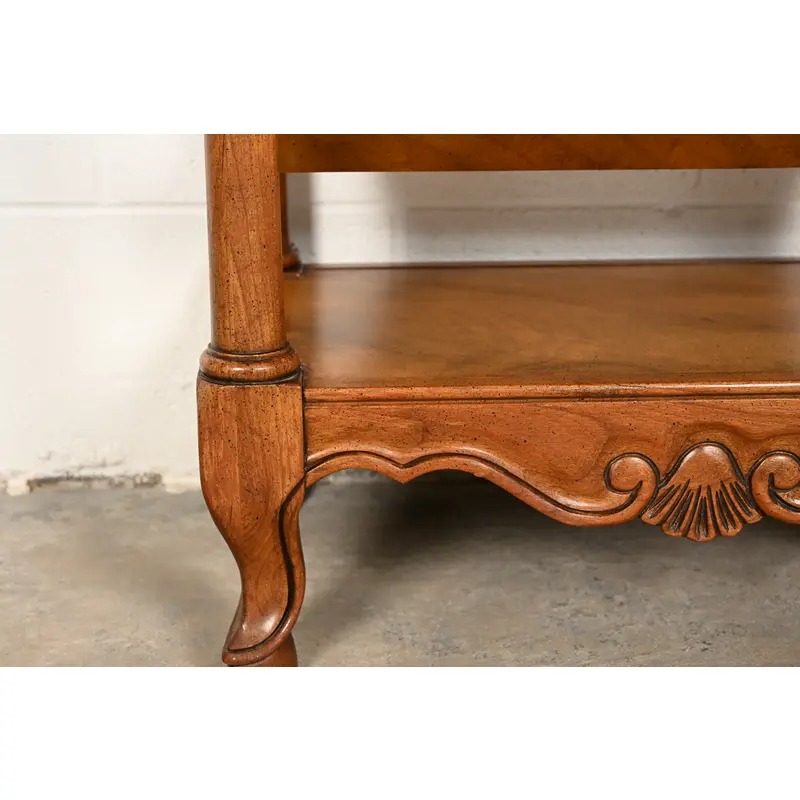 Baker Furniture French Provincial Louis XV Walnut and Burl Wood Book Stand or Magazine Stand | Circa 1960s - Image 10