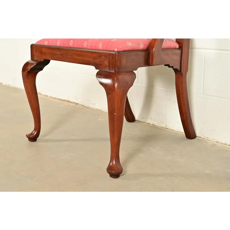 Henkel Harris Queen Anne Solid Cherry Wood Dining Chairs, Set of Six - Image 10