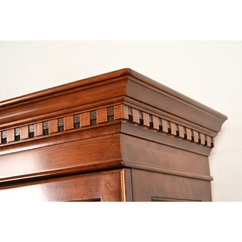 Henredon Georgian Carved Mahogany Breakfront Bookcase Cabinet - Image 10