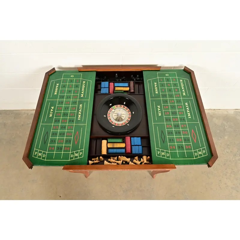 Italian Louis XVI Kingwood Inlaid Marquetry Flip Top Game Table - Image 10