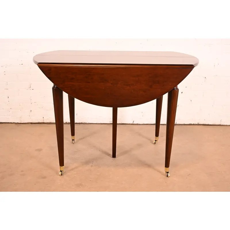 Kindel Furniture French Regency Louis XVI Cherry Wood Extension Dining Table, Newly Refinished - Image 10