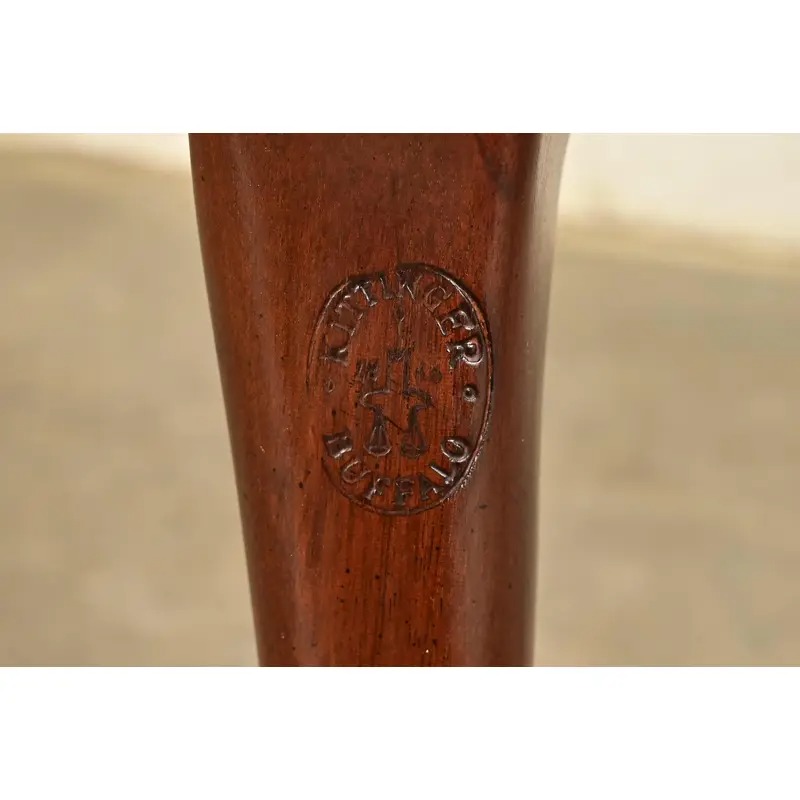 Kittinger Chippendale Carved Mahogany Open Arm Library Chair - Image 10