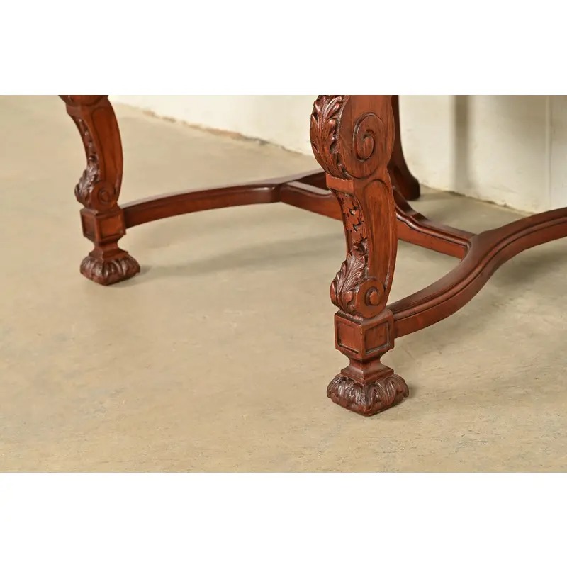 R. J. Horner Style Antique Renaissance Revival Carved Walnut Armchairs | Pair - Image 10