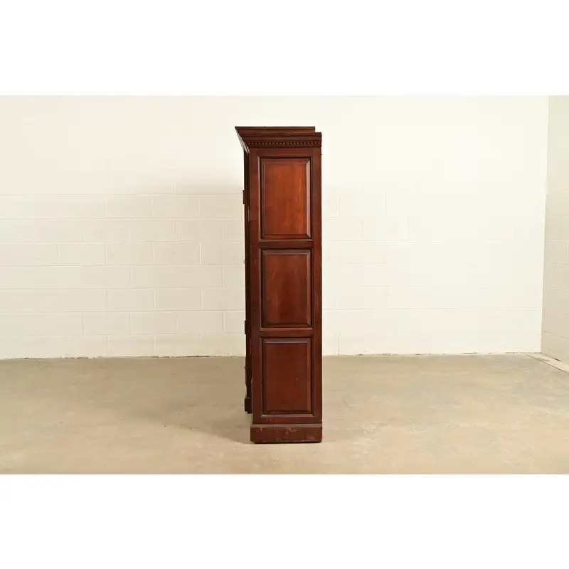 R. J. Horner Style Antique Victorian Carved Walnut Triple Bookcase Cabinet, Circa 1880s - Image 10