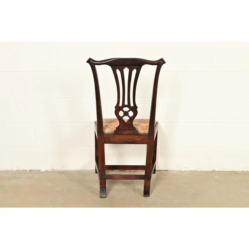 18th Century Antique Thomas Chippendale Period Carved Mahogany Side Chair or Dining Chair - Image 11