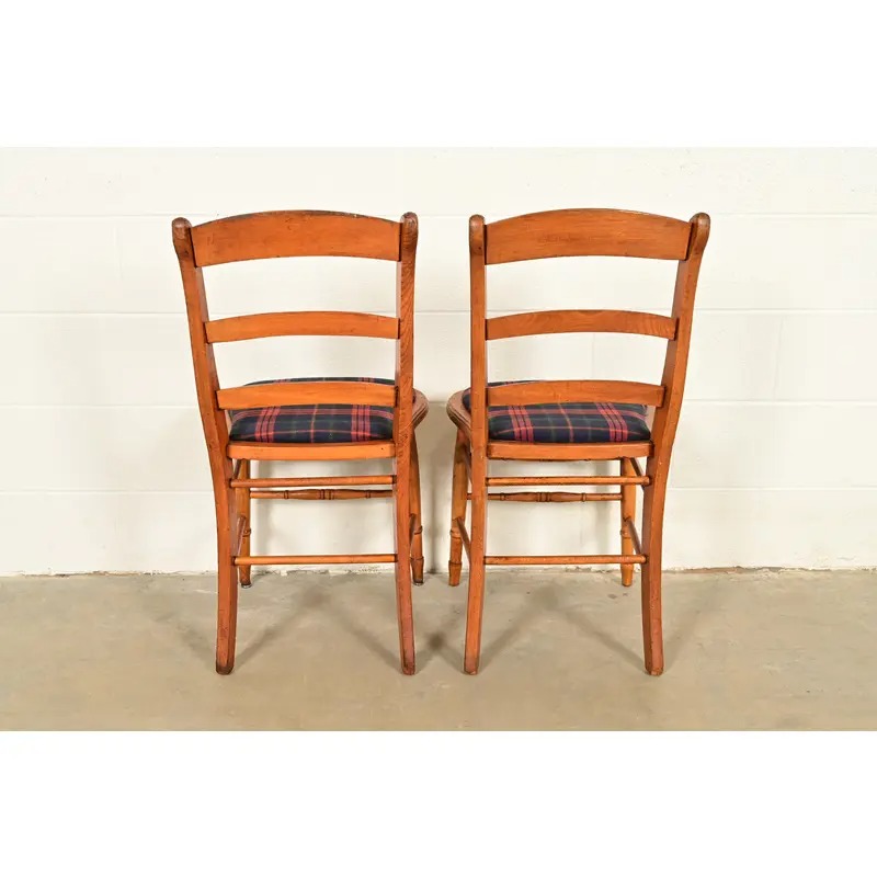 Antique English Regency Carved Maple Side Chairs or Dining Chairs, Circa 1890s - Image 11