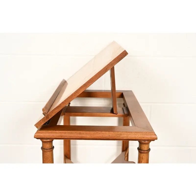 Baker Furniture French Provincial Louis XV Walnut and Burl Wood Book Stand or Magazine Stand | Circa 1960s - Image 11