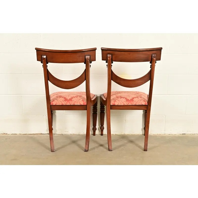 Baker Furniture Style English Regency Carved Mahogany Side Chairs or Dining Chairs, Pair - Image 11