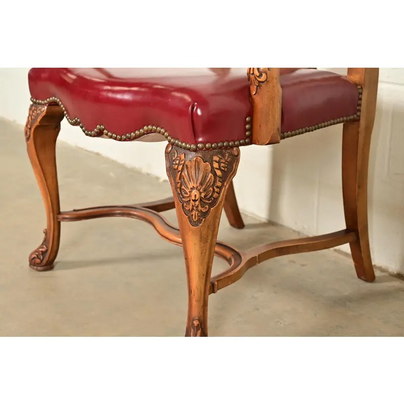 Berkey & Gay Antique Georgian Burled Walnut Armchairs, Pair - Image 11