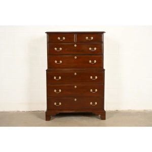 Harden Furniture Georgian Solid Cherry Wood Highboy Dresser