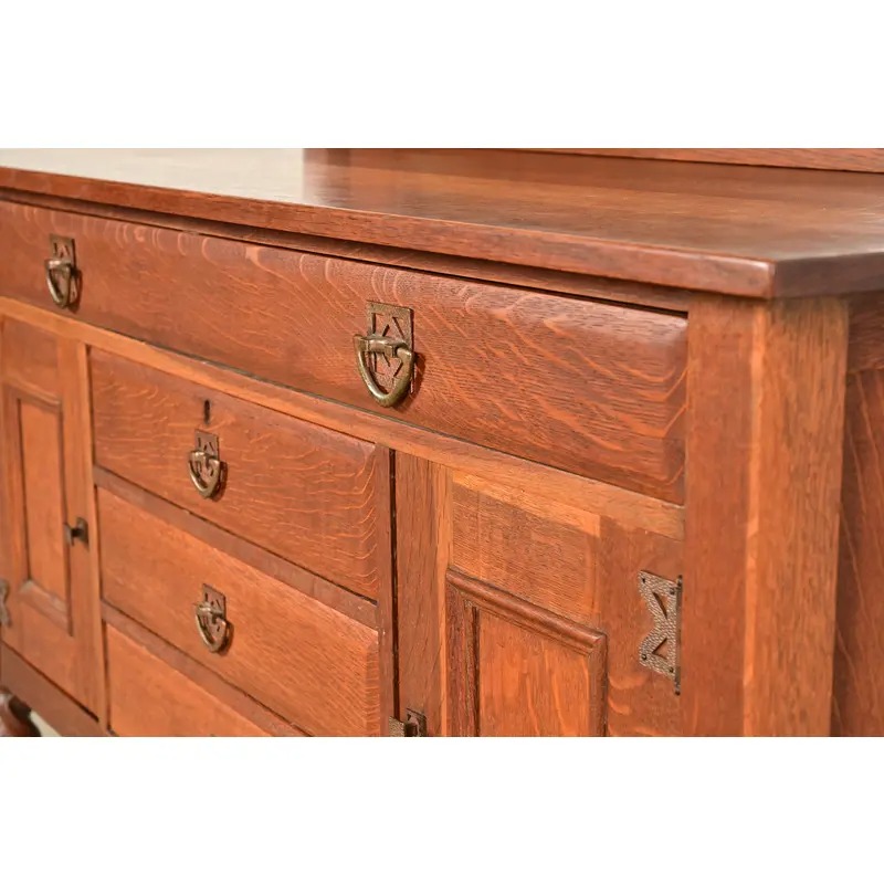 Stickley Brothers Antique Mission Oak Arts & Crafts Sideboard or Bar Cabinet, Circa 1910 - Image 11
