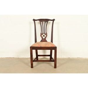 18th Century Antique Thomas Chippendale Period Carved Mahogany Side Chair or Dining Chair
