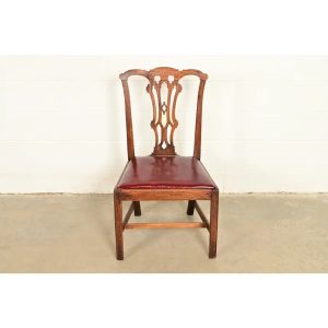 18th Century Antique Thomas Chippendale Period Carved Mahogany Side Chair or Dining Chair