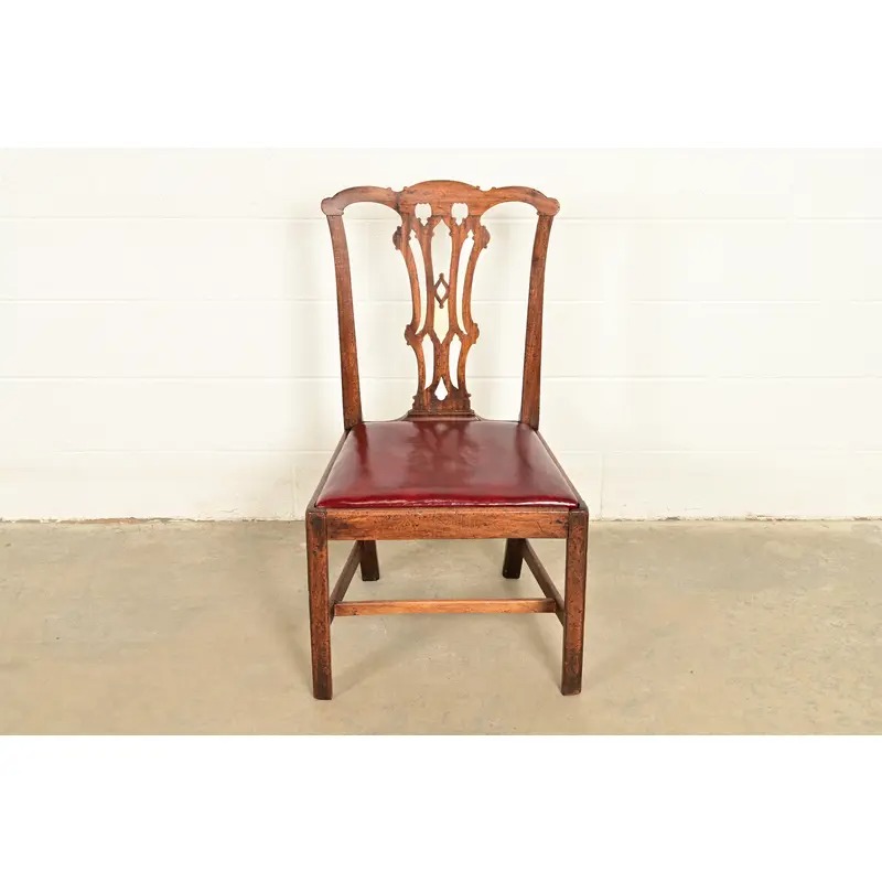 18th Century Antique Thomas Chippendale Period Carved Mahogany Side Chair or Dining Chair