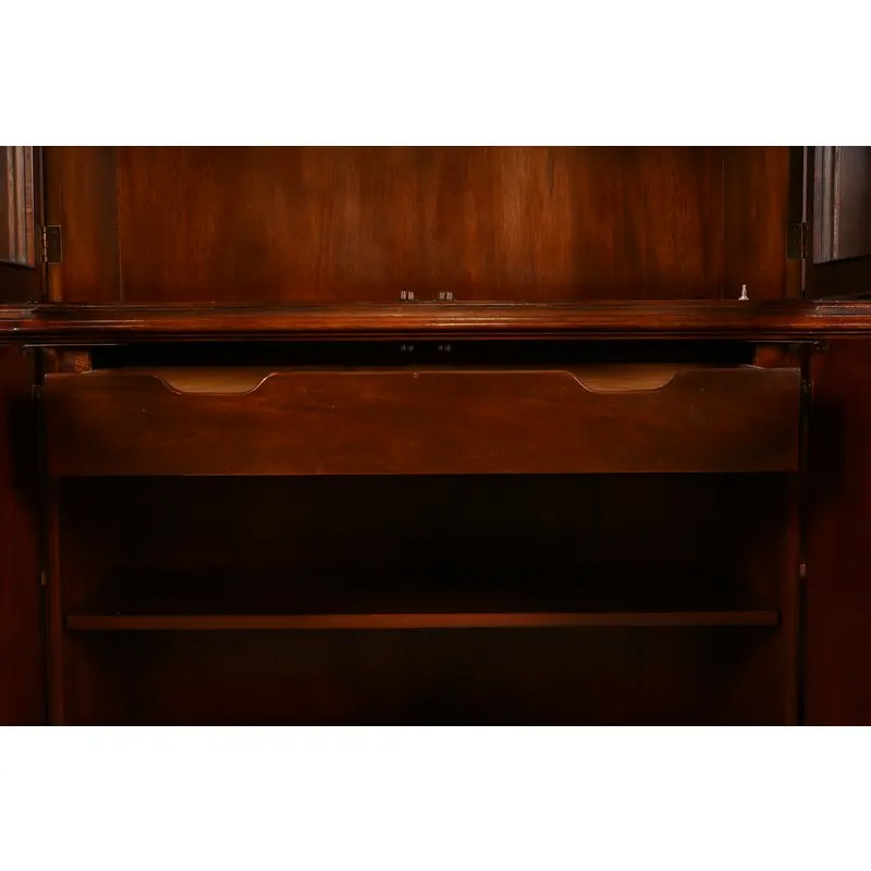 Baker Furniture Historic Charleston Georgian Inlaid Mahogany Breakfront Bookcase Cabinet - Image 12