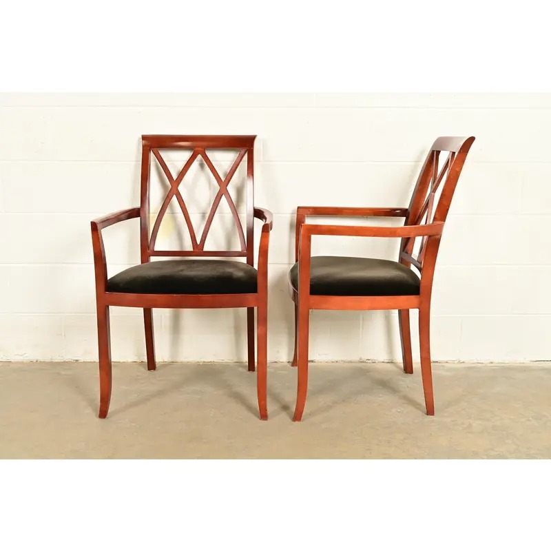 Bernhardt Regency Carved Mahogany Armchairs | Pair - Image 12