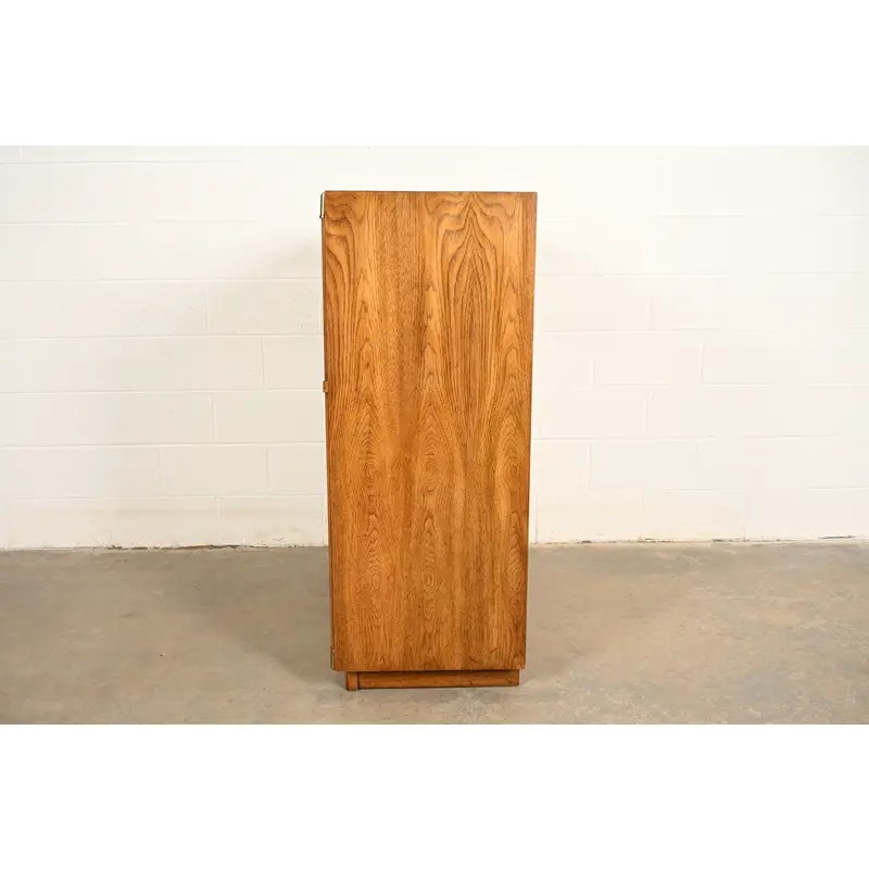 Drexel Heritage Mid-Century Modern Hollywood Regency Campaign Walnut Highboy Dresser, 1970s - Image 12